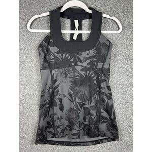 Lululemon Scoop Neck Tank *Luon (Brisk Bloom Black Soot)